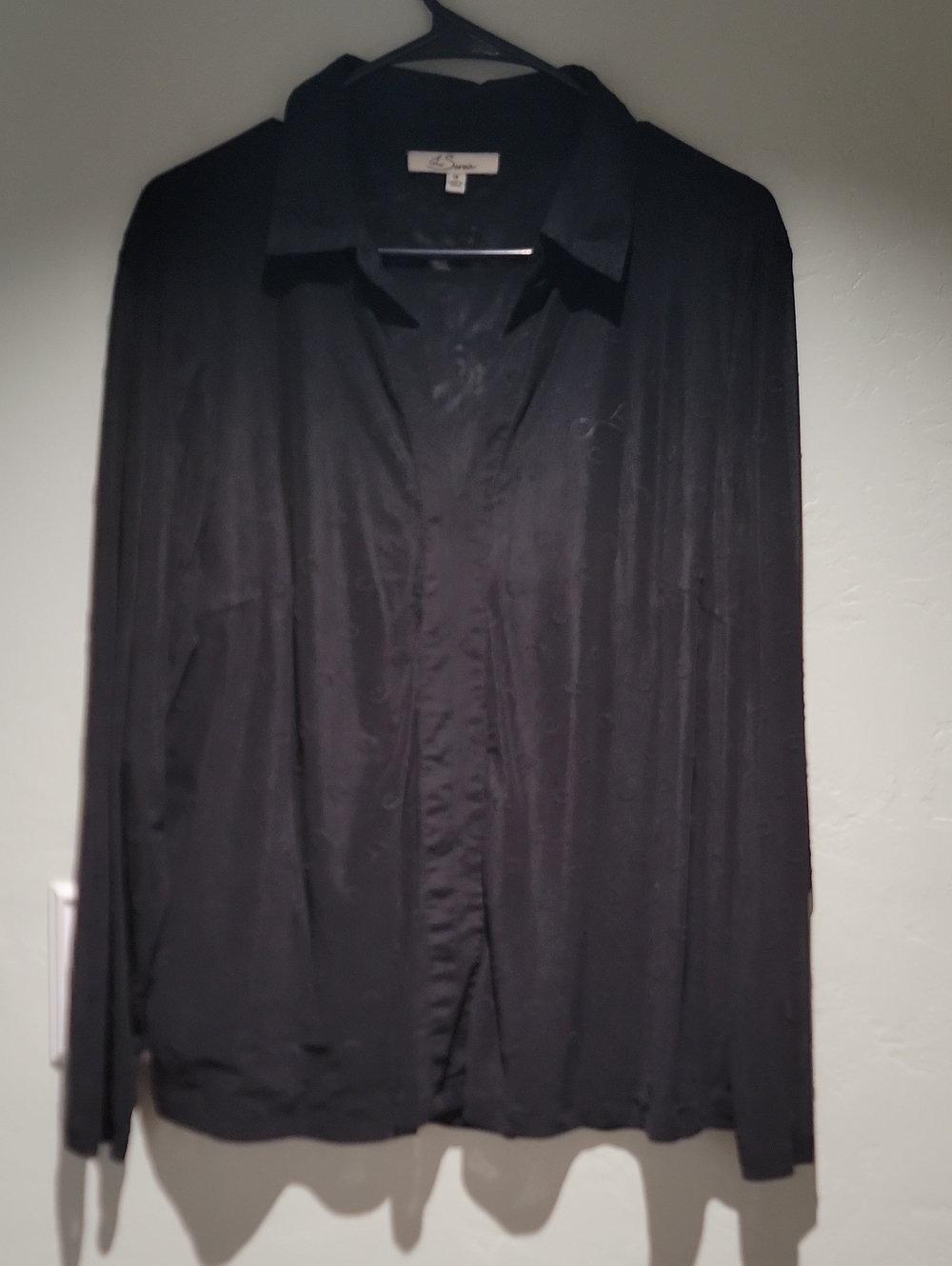 Sheer Black Button-Up